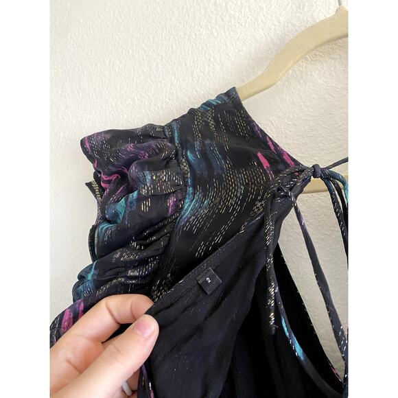 Kooples 2 black metallic brushstroke pattern mini dress - Picture 5 of 8